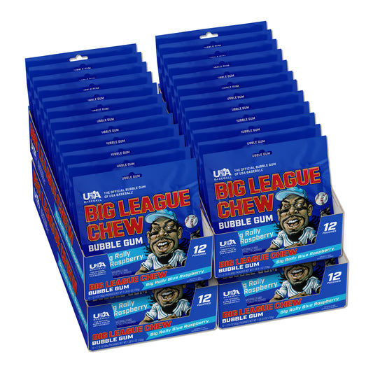 Big rally blue raspberry 4ct case - 48 pouches