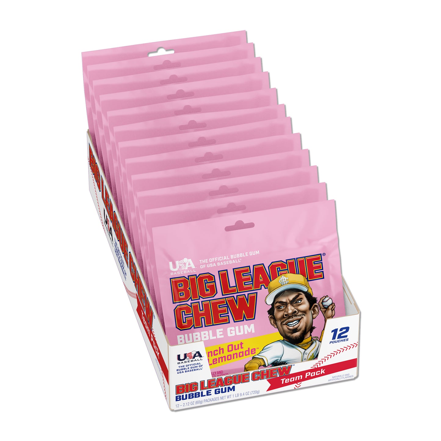 Punch out pink lemonade 4ct case - 48 pouches