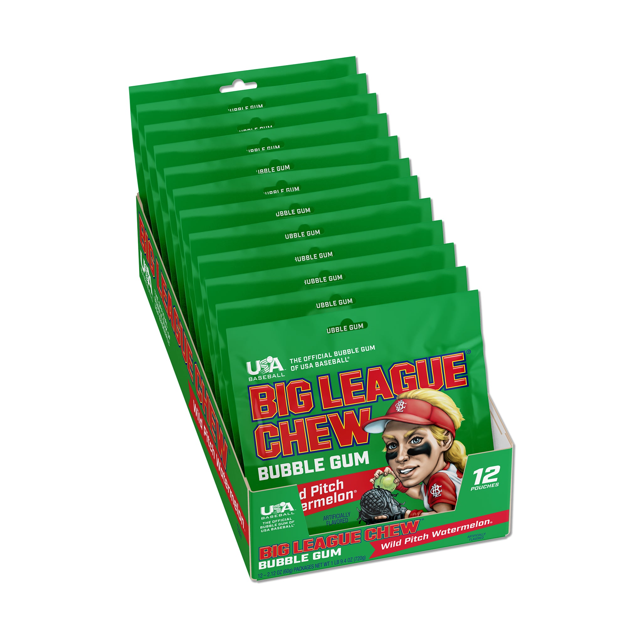 Wild pitch watermelon 4ct case - 48 pouches – My Big League Chew