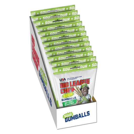 All star baseball assorted sour gumballs 12ct case